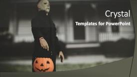  Presentation with slasher - Presentation design featuring sept-3-2021-halloween-slasher background and a dark gray colored foreground