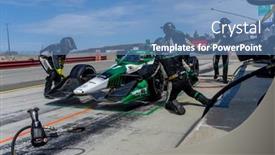  Presentation with raceway - Presentation design enhanced with september-11-2022-monterey-ca background and a teal colored foreground