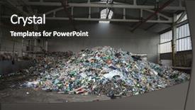  Presentation with 2018 - Presentation theme featuring september 2018 - trash sorting factory background and a dark gray colored foreground