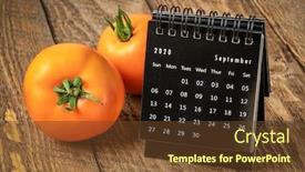  Presentation with 2020 - Presentation theme enhanced with september-2020-spiral-desktop-calendar background and a tawny brown colored foreground