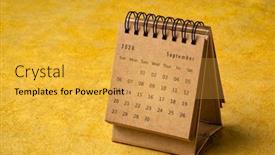  Presentation with 2020 - Audience pleasing PPT theme consisting of september-2020-spiral-desktop-calendar backdrop and a yellow colored foreground