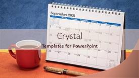  Presentation with abstract business - Slide set with september-2021-spiral-desktop-calendar background and a lemonade colored foreground