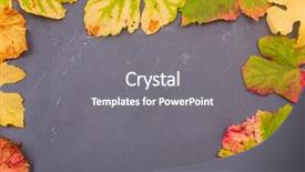  Presentation with fall leaves border autumn - Theme having september emplates - autumn background leaves on dark background and a  colored foreground