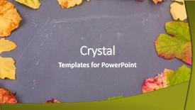  Presentation with autumn leaves falling - PPT layouts consisting of september emplates - autumn background leaves on dark background and a  colored foreground