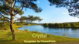  Presentation with river - PPT theme with lithuanian - september landscape of neris river background and a tawny brown colored foreground