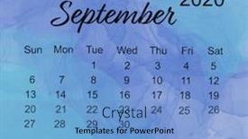  Presentation with water color - Audience pleasing PPT theme consisting of september-simple-calendar-layout backdrop and a light blue colored foreground