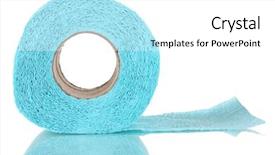  Presentation with white and navy blue - Cool new presentation design with septic - blue toilet paper isolated backdrop and a white colored foreground