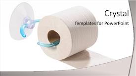  Presentation with toilet - Colorful slide set enhanced with septic - toilet paper isolated backdrop and a white colored foreground