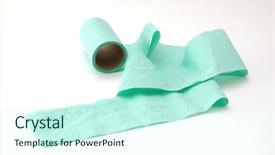  Presentation with toilet - Colorful presentation design enhanced with septic - toilet paper unrolled backdrop and a  colored foreground