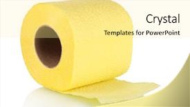  Presentation with yellow paper - Audience pleasing theme consisting of septic - yellow toilet paper isolated backdrop and a blonde colored foreground