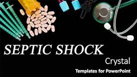  Presentation with disease - Theme consisting of septic-shock-text-on-medical background and a black colored foreground