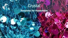  Presentation with blue pink - Theme consisting of sequins fabric pink blue pattern background and a ocean colored foreground