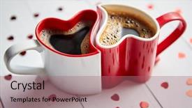  Presentation with white dove heart - Audience pleasing slides consisting of sequins valentines or love backdrop and a coral colored foreground