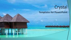  Presentation with maldives - Colorful slide set enhanced with sera - beach with water bungalows backdrop and a  colored foreground