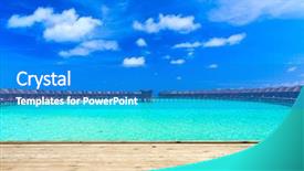  Presentation with maldives - Presentation design with sera - beach with water bungalows background and a  colored foreground
