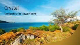  Presentation with national - Beautiful PPT layouts featuring seraya island komodo national park backdrop and a light blue colored foreground