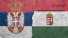  Presentation with concrete cracked - Slides with serbia-and-hungary-flags-cracked background and a coral colored foreground