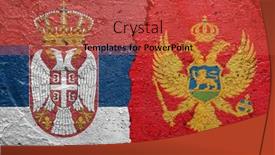  Presentation with concrete cracked - Slide set enhanced with serbia-and-montenegro-flags-cracked background and a red colored foreground