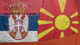 Presentation with concrete cracked - Presentation design featuring serbia-and-north-macedonia-flags background and a red colored foreground