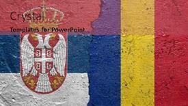 Presentation with concrete cracked - Slide deck with serbia-and-romania-flags-cracked background and a red colored foreground