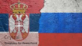  Presentation with concrete cracked - PPT layouts with serbia-and-russia-flags-cracked background and a red colored foreground