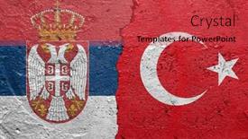  Presentation with concrete cracked - Presentation theme with serbia-and-turkey-flags-cracked background and a red colored foreground