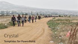  Presentation with immigrants - Audience pleasing presentation design consisting of serbia-september-2015-rainy-day backdrop and a coral colored foreground