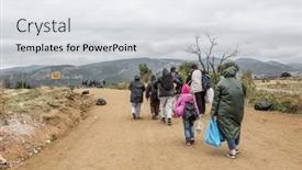  Presentation with immigrants - Presentation theme featuring serbia-september-2015-rainy-day background and a light gray colored foreground