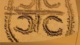  Presentation with sand - Colorful PPT theme enhanced with serbian-crest-hatchment backdrop and a gold colored foreground