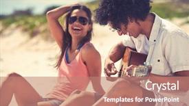  Presentation with love music - Slide deck with serenading on beach in love background and a coral colored foreground