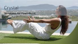  Presentation with sea shore - PPT layouts consisting of serene-adult-focused-lady background and a light blue colored foreground