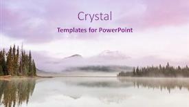  Presentation with serene - Slides with serene beautiful lake in morning mountains oregon usa background and a sky blue colored foreground