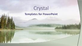  Presentation with serene - Cool new PPT theme with serene-beautiful-lake-in-morning backdrop and a sky blue colored foreground