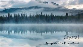  Presentation with serene - Presentation consisting of serene-beautiful-lake-in-morning background and a light blue colored foreground