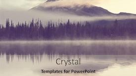  Presentation with serene - Slide set having serene-beautiful-lake-in-morning background and a soft green colored foreground