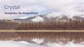  Presentation with serene - Presentation theme having serene-beautiful-lake-in-morning background and a sky blue colored foreground