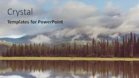  Presentation with serene - Slide set with serene-beautiful-lake-in-morning background and a light blue colored foreground