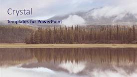  Presentation with serene - Cool new slide deck with serene-beautiful-lake-in-morning backdrop and a lemonade colored foreground