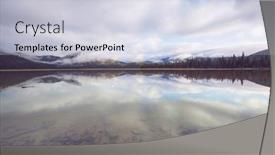  Presentation with serene - Amazing PPT theme having serene-beautiful-lake-in-morning backdrop and a lemonade colored foreground