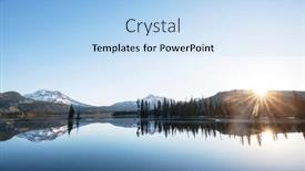  Presentation with serene - Presentation theme featuring serene-beautiful-lake-in-morning background and a light blue colored foreground