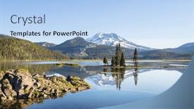  Presentation with serene - Theme with serene-beautiful-lake-in-morning background and a light blue colored foreground