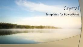  Presentation with misty - Amazing slide set having serene misty morning on likeside sunrise with fog on uby lake gers region france backdrop and a light blue colored foreground