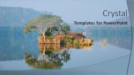  Presentation with water park - PPT layouts having serene-morning-on-lake-padma background and a light blue colored foreground