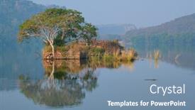  Presentation with serene - Cool new theme with serene-morning-on-lake-padma backdrop and a seafoam green colored foreground