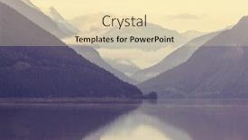  Presentation with mountain water - Slide deck having serene scene by the mountain lake in canada with reflection of the rocks in the calm water background and a lemonade colored foreground