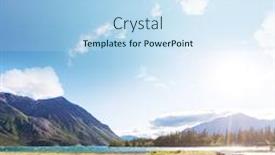  Presentation with mountain water - Presentation consisting of serene-scene-by-the-mountain background and a sky blue colored foreground
