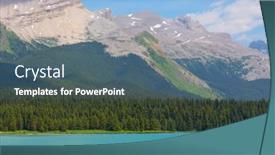  Presentation with serene - Presentation theme consisting of serene-scene-by-the-mountain background and a ocean colored foreground