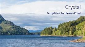  Presentation with serene - PPT layouts consisting of serene-scene-by-the-mountain background and a sky blue colored foreground