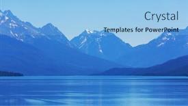  Presentation with mountain lake - Theme enhanced with serene-scene-by-the-mountain background and a light blue colored foreground