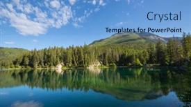  Presentation with serene - Presentation theme featuring serene-scene-by-the-mountain background and a light blue colored foreground
